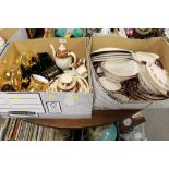 A TRAY OF EMPIRE ASCOT DINNERWARE, TOGETHER WITH A TRAY OF ASSORTED CHINA (2)