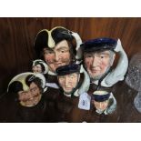 THREE GRADUATING ROYAL DOULTON CHARACTER JUGS - CAPTAIN MORGAN, consisting of small D6510, medium