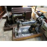 TWO VINTAGE SINGER SEWING MACHINES