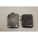 TWO HALLMARKED SILVER VESTA CASES