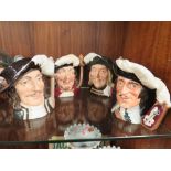 FOUR ROYAL DOULTON MUSKETEER CHARACTER JUGS, consisting of Aramis D6441, Athos D6439, Porthos