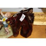 A SIGNED ANITA HARRIS ART POTTERY BUST OF A HORSES HEAD