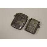 TWO HALLMARKED SILVER VESTA CASES