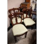 A SET OF 4 EDWARDIAN MAHOGANY DINING CHAIRS