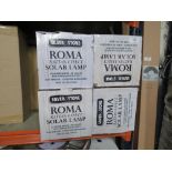 FOUR ROMA RATTAN EFFECT SOLAR LAMP