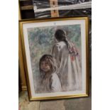 DIMITAR KRUSTER (XX). Continental school, a study of two young girls, signed lower right, pastel