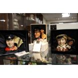 THREE BOXED ROYAL DOULTON CHARACTER JUGS COMPRISING OF 'OLIVER TWIST', 'FIFE PLAYER' AND 'FIREMAN'