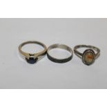 THREE VINTAGE SILVER DRESS RINGS