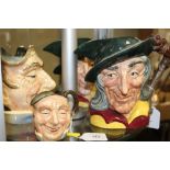 TWO ROYAL DOULTON CHARACTER JUGS - RIP VAN WINKLE, both large D6403, H 18 cm AND TWO ROYAL DOULTON