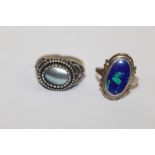 TWO VINTAGE SILVER DRESS RINGS