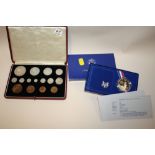 A BOXED SILVER 1986 LIBERTY SILVER DOLLAR COIN, TOGETHER WITH A 1937 SPECIMEN COIN SET (2)