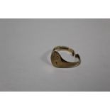 A 9 CARAT GOLD SIGNET RING A/F APPROX WEIGHT - 1.5G