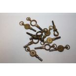 A BAG OF ANTIQUE WATCH KEYS