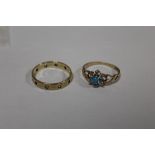 TWO 9 CT GOLD DRESS RINGS COMBINE APPROX WEIGHT - 3.5G
