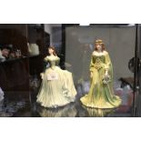 TWO ROYAL WORCESTER FIGURES 'JESSICA' AND 'GOLDEN GIRL OF THE MAY'