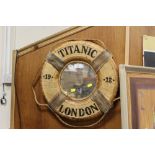 A TITANIC INTEREST WALL MIRROR IN THE FORM OF A LIFE RING