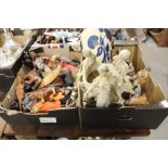 TWO TRAYS OF ASSORTED FIGURES TO INCLUDE DAVE GROSSMAN CREATIONS AFRICAN STYLE FIGURES, LEONARDO