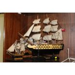 A COLLECTION OF WOODEN MODEL SHIPS (5)