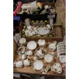 TWO TRAYS OF ROYAL ALBERT OLD COUNTRY ROSES CHINA AND CERAMICS TO INCLUDE CUPS AND SAUCERS,