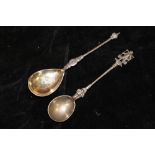 TWO CONTINENTAL SILVER SPOONS