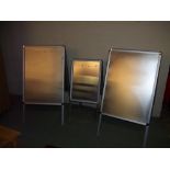 THREE ALUMINIUM / STEEL FOLDING A-FRAME ADVERTISING BOARDS