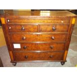 A VICTORIAN ANTIQUE CHEST OF DRAWERS, TWO OVER THREE AND A CONCEALED DRAWER