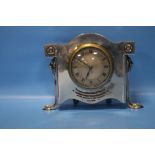 AN ANTIQUE EPNS CASED EIGHT-DAY MANTEL CLOCK