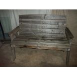 A SOLD STRONG GARDEN BENCH, 134 CM