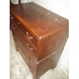 AN ANTIQUE FOUR DRAWER CHEST ON CHEST 86CM WIDE, Depth 47.5 cm, Height 98 cmCondition Report:Fair to