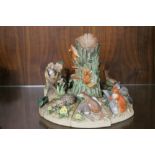 A DANBURY MINT 'WOODLAND LIFE' ANIMAL FIGURE GROUP