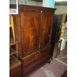 A VICTORIAN MAHOGANY LINEN CUPBOARD