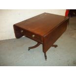 A SINGLE PEDESTAL DROP LEAF TABLE A/F