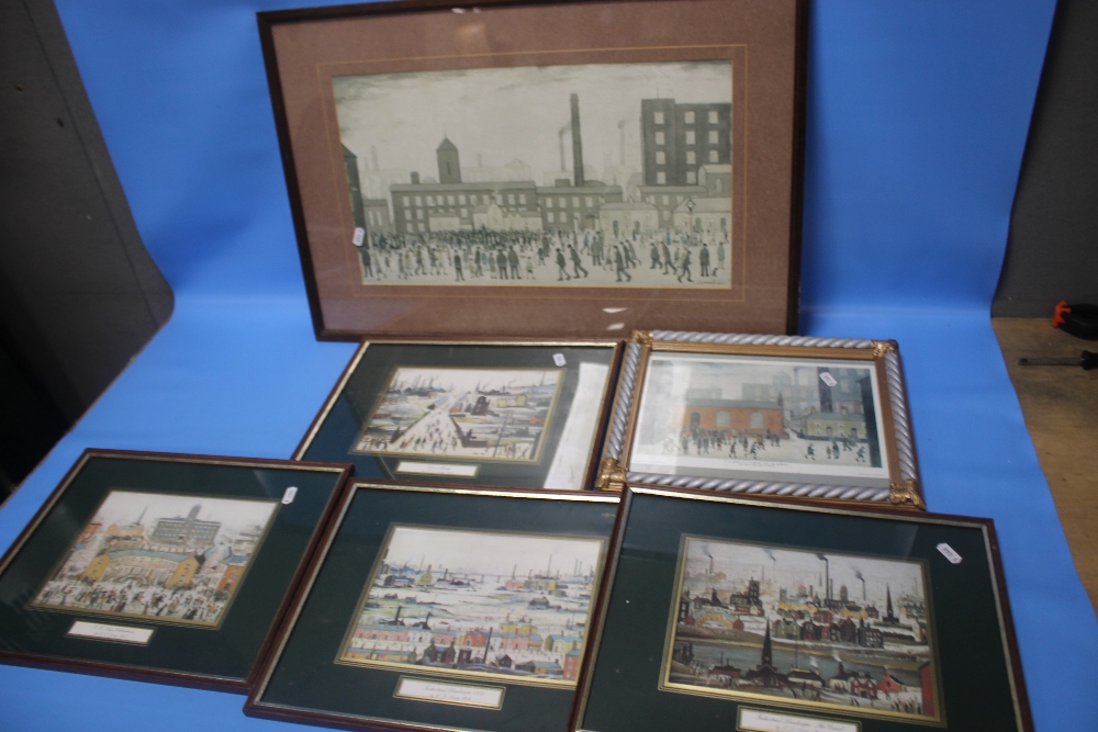 SIX FRAMED LOWRY PRINTS