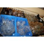 FIVE TRAYS OF GLASSWARE TO INCLUDE BABYSHAM GLASSES (TRAYS NOT INCLUDED)