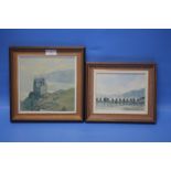 TWO FRAMED PAINTINGS BY HUGH T. LAMMIE 'CRAOBH HAVEN' & 'DUNTROON CASTLE' (2)