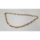 A 9 CT GOLD LINK NECKLACE, W 10.7 g