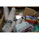 A BOX OF MAINLY NEW ITEMS TO INCLUDE GOGGLES, GLOVES , PAPER CUPS ETC.