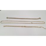 TWO 9 CT GOLD CHAINS AND ONE A/F CHAIN (3)