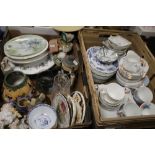 TWO TRAYS OF CERAMICS TO INCLUDE ROYAL DOULTON, MEAKIN ETC. (TRAYS NOT INCLUDED)