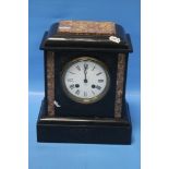 A SLATE MANTEL CLOCK