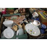 TWO TRAYS OF CERAMICS, SUNDRIES ETC. (TRAYS NOT INCLUDED)
