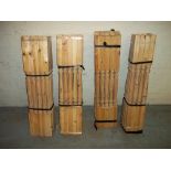 A QUANTITY OF GARDEN DECKING UPRIGHT SPINDLES