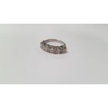 AN 18 CT WHITE GOLD FIVE STONE DIAMOND RING, RBC DIAMONDS 2.55 CT