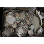 A TRAY OF MAINLY BOOTHS TEA & DINNERWARE (TRAY NOT INCLUDED)