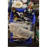A BOX OF EPHEMERA TOGETHER WITH A BOX OF CHILDREN'S TOYS