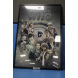 A FRAMED DR WHO 50TH ANNIVERSARY PRINT