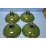 FOUR THORLUX VINTAGE STYLE GREEN LIGHT SHADES