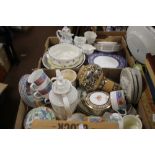 TWO TRAYS OF CERAMICS TO INCLUDE ROYAL DOULTON, SPODE ETC. (TRAYS NOT INCLUDED)