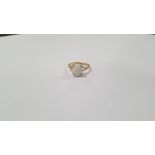 AN 18 CT GOLD RING SET WITH AN OPAL STONE, BOXED