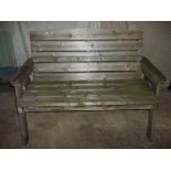 A SOLID STRONG GARDEN BENCH 134 CM